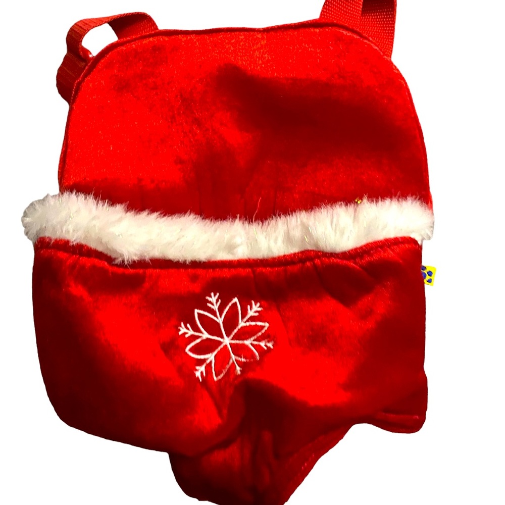🛍️5/$25 RETIRED Build a Bear Holiday Red Snowflake Carrier